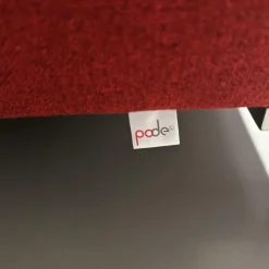 Leolux Ecksofas|Ecksofa Pode Insert Stoff Tonica 611 Rot Füße Aluminium Chrom