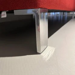 Leolux Ecksofas|Ecksofa Pode Insert Stoff Tonica 611 Rot Füße Aluminium Chrom