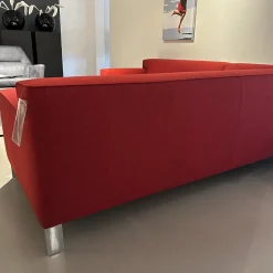 Leolux Ecksofas|Ecksofa Pode Insert Stoff Tonica 611 Rot Füße Aluminium Chrom