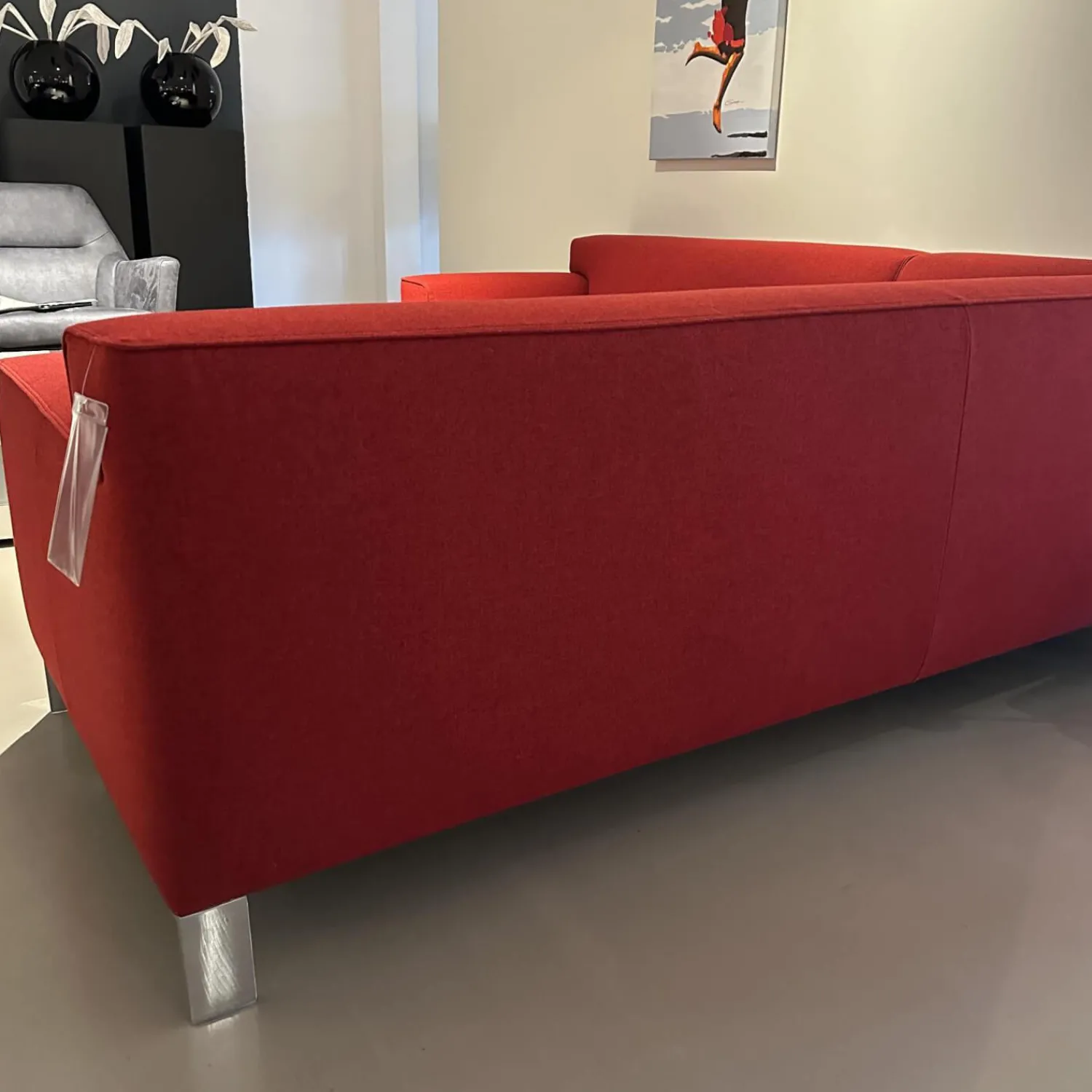 Leolux Ecksofas|Ecksofa Pode Insert Stoff Tonica 611 Rot Füße Aluminium Chrom