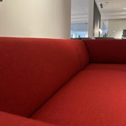 Leolux Ecksofas|Ecksofa Pode Insert Stoff Tonica 611 Rot Füße Aluminium Chrom