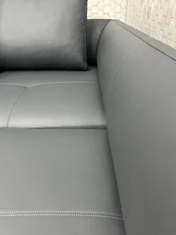 Walter Knoll Ecksofas|Ecksofa Prime Time 490 10 Leder Miami Schwarz Gestell Aluminium Hochglanz Poliert Inklusive Kissen mit der legendären Schwenkfunktion