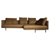 Walter Knoll Ecksofas|Ecksofa Prime Time Bezug Leder Elen Steingrau 1227 Struktur Bronze Matt Lackiert