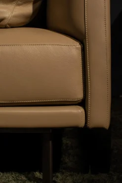 Walter Knoll Ecksofas|Ecksofa Prime Time Bezug Leder Elen Steingrau 1227 Struktur Bronze Matt Lackiert