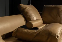 Walter Knoll Ecksofas|Ecksofa Prime Time Bezug Leder Elen Steingrau 1227 Struktur Bronze Matt Lackiert