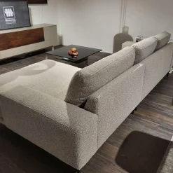 Natura Ecksofas|Ecksofa Redington Stoff Toffee PG D Beige Grau Metallfuß Schwarz Mit Losen Rückenkissen Mit Inlett