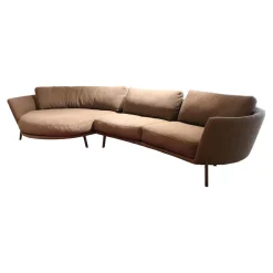 Leolux Ecksofas|Ecksofa Rego Bezug Stoff Apollo 26986 Pluto Grau Füße Epoxy 450231 E2200 Nuit Silk