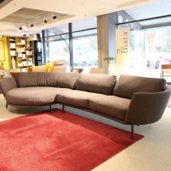 Leolux Ecksofas|Ecksofa Rego Bezug Stoff Apollo 26986 Pluto Grau Füße Epoxy 450231 E2200 Nuit Silk