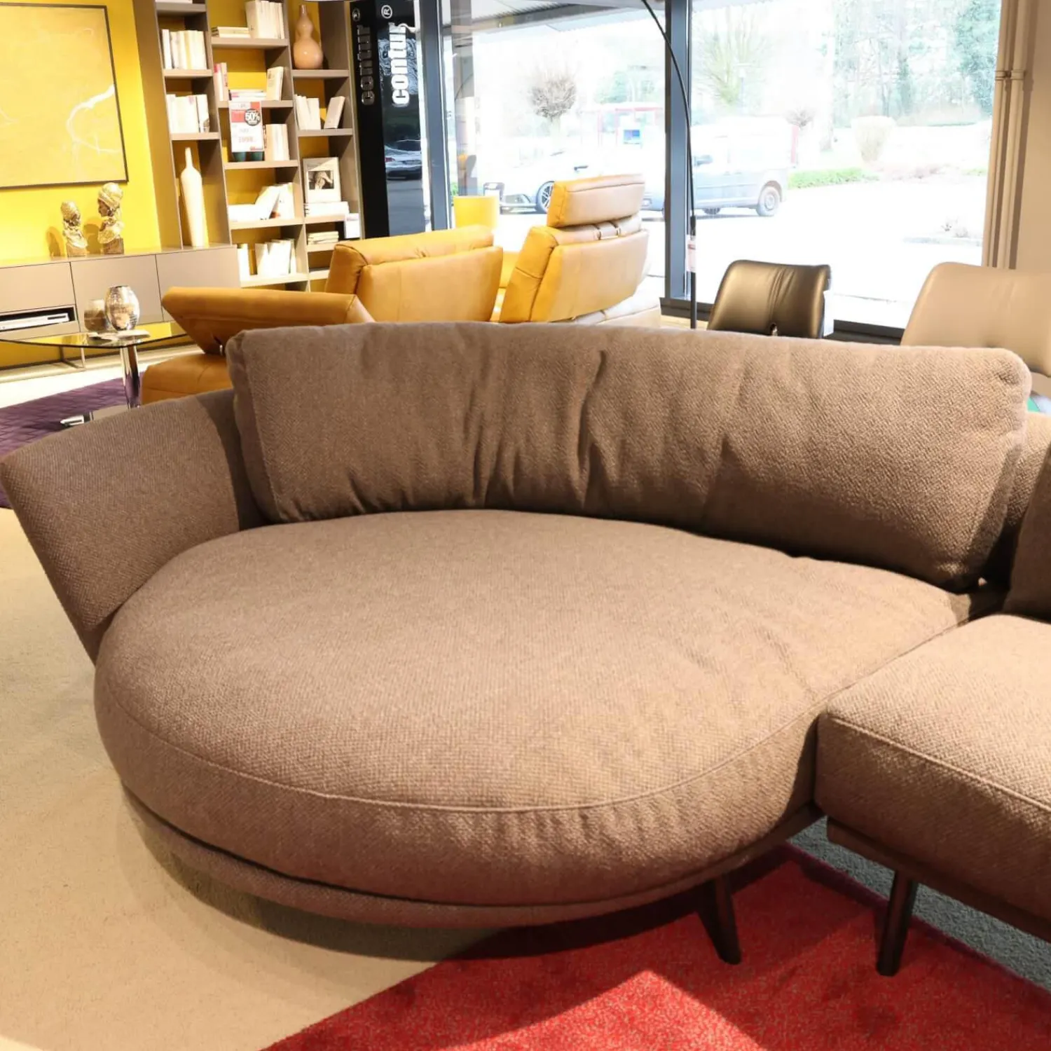 Leolux Ecksofas|Ecksofa Rego Bezug Stoff Apollo 26986 Pluto Grau Füße Epoxy 450231 E2200 Nuit Silk