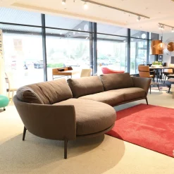 Leolux Ecksofas|Ecksofa Rego Bezug Stoff Apollo 26986 Pluto Grau Füße Epoxy 450231 E2200 Nuit Silk