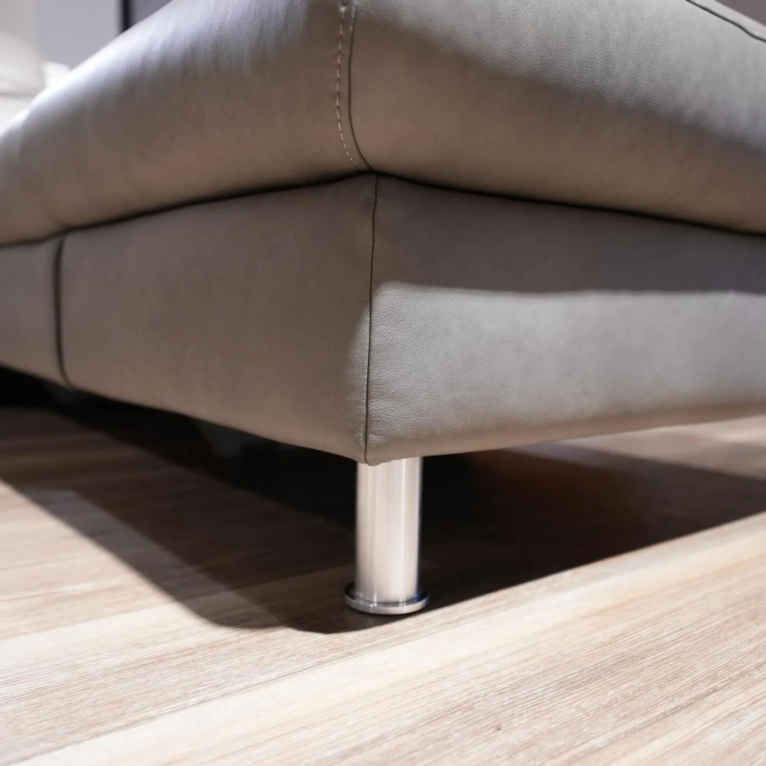 Steinpol Polstergruppen|Ecksofa Relaxa 5 5 Leder Evita Smoke Grau Fuß Alusäulen Inklusive Drehsessel Komfort 3.0