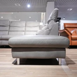 Steinpol Polstergruppen|Ecksofa Relaxa 5 5 Leder Evita Smoke Grau Fuß Alusäulen Inklusive Drehsessel Komfort 3.0