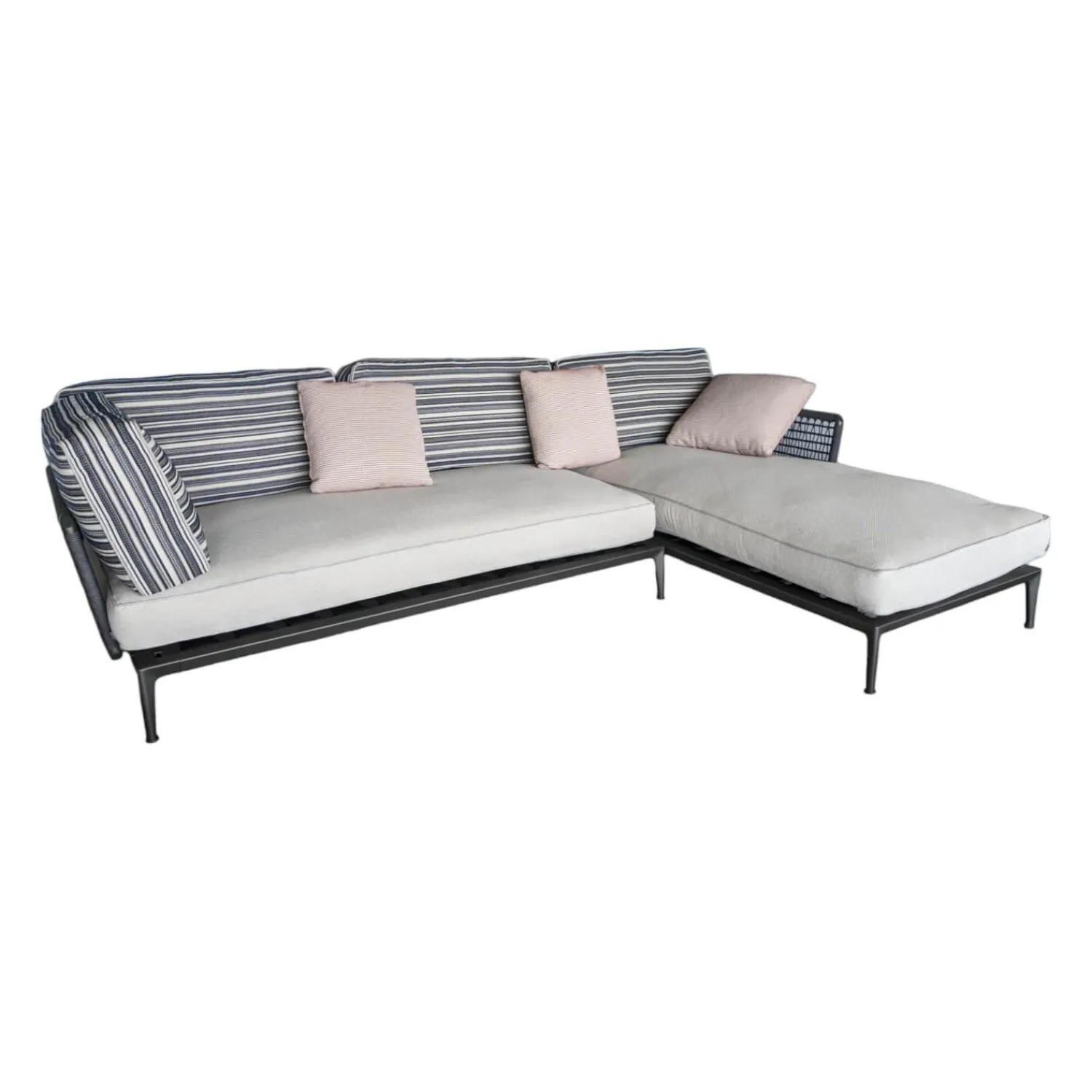 B&B Italia Ecksofas|Ecksofa Ribes Outdoor Stoff Elisir Nature mit 7 Kissen