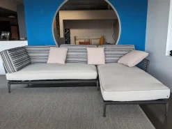 B&B Italia Ecksofas|Ecksofa Ribes Outdoor Stoff Elisir Nature mit 7 Kissen