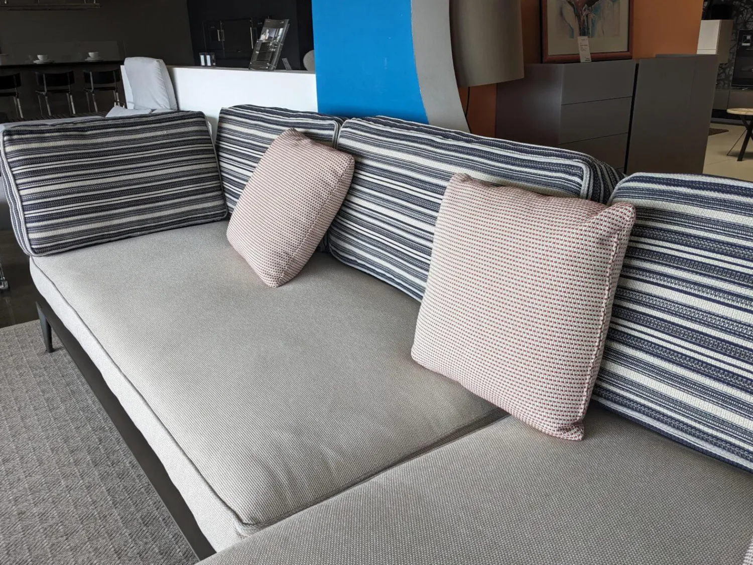 B&B Italia Ecksofas|Ecksofa Ribes Outdoor Stoff Elisir Nature mit 7 Kissen