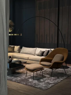 B&B Italia Ecksofas|Ecksofa Richard Stoff Lieso Pied De Poule Graun Und 315 Braun Profil Stoff Ballano Schiefer Füße Metall Schwarz Verchromt Und Lackiert Inklusive 3 Rückenkissen