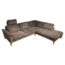 Natura Ecksofas|Ecksofa Rockport A Stoff Cord 83 Cacao Braun Füße Massivholz Geölt Inklusive Motorischem Sitzauszug