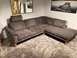 Natura Ecksofas|Ecksofa Rockport A Stoff Cord 83 Cacao Braun Füße Massivholz Geölt Inklusive Motorischem Sitzauszug