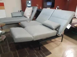 Brühl Ecksofas|Ecksofa Roro Leder Taron Grau Mit Andocktisch Nussbaum Geölt