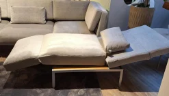 Brühl Ecksofas|Ecksofa Roro Soft Stoff 2813 0093 Hellgrau Füße Lackiert Mit Verstellfunktionen