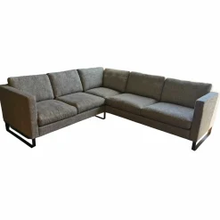Cramer Polstermanufaktur Ecksofas|Ecksofa Sacco Stoff Carlucci Di Chivasso Beige Grau Meliert Kufen Metall Schwarz Lackiert