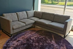 Cramer Polstermanufaktur Ecksofas|Ecksofa Sacco Stoff Carlucci Di Chivasso Beige Grau Meliert Kufen Metall Schwarz Lackiert