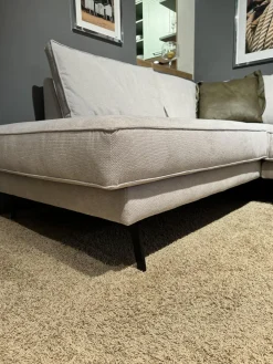 Global Ecksofas|Ecksofa Samara Stoff Stoff XBO Creme Füße Schwarz ohne Dekokissen