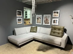 Global Ecksofas|Ecksofa Samara Stoff Stoff XBO Creme Füße Schwarz ohne Dekokissen