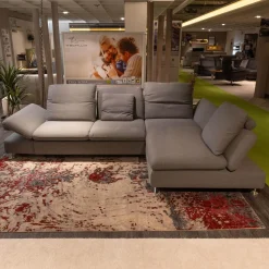 W. Schillig Ecksofas|Ecksofa Select Venus Plus Stoff Q2 Ocean W82 22 Grey Grau Fuß Metall Matt Gebürstet Mit Kissen
