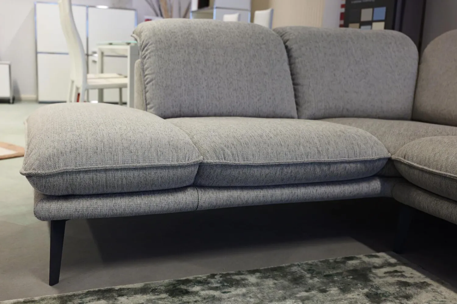 W. Schillig Ecksofas|Ecksofa Sherry Stoff W60 21 Silver Grau Fuß Metall FP6 M95 Anthrazit Mit Kopfstützenverstellung