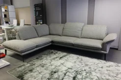W. Schillig Ecksofas|Ecksofa Sherry Stoff W60 21 Silver Grau Fuß Metall FP6 M95 Anthrazit Mit Kopfstützenverstellung