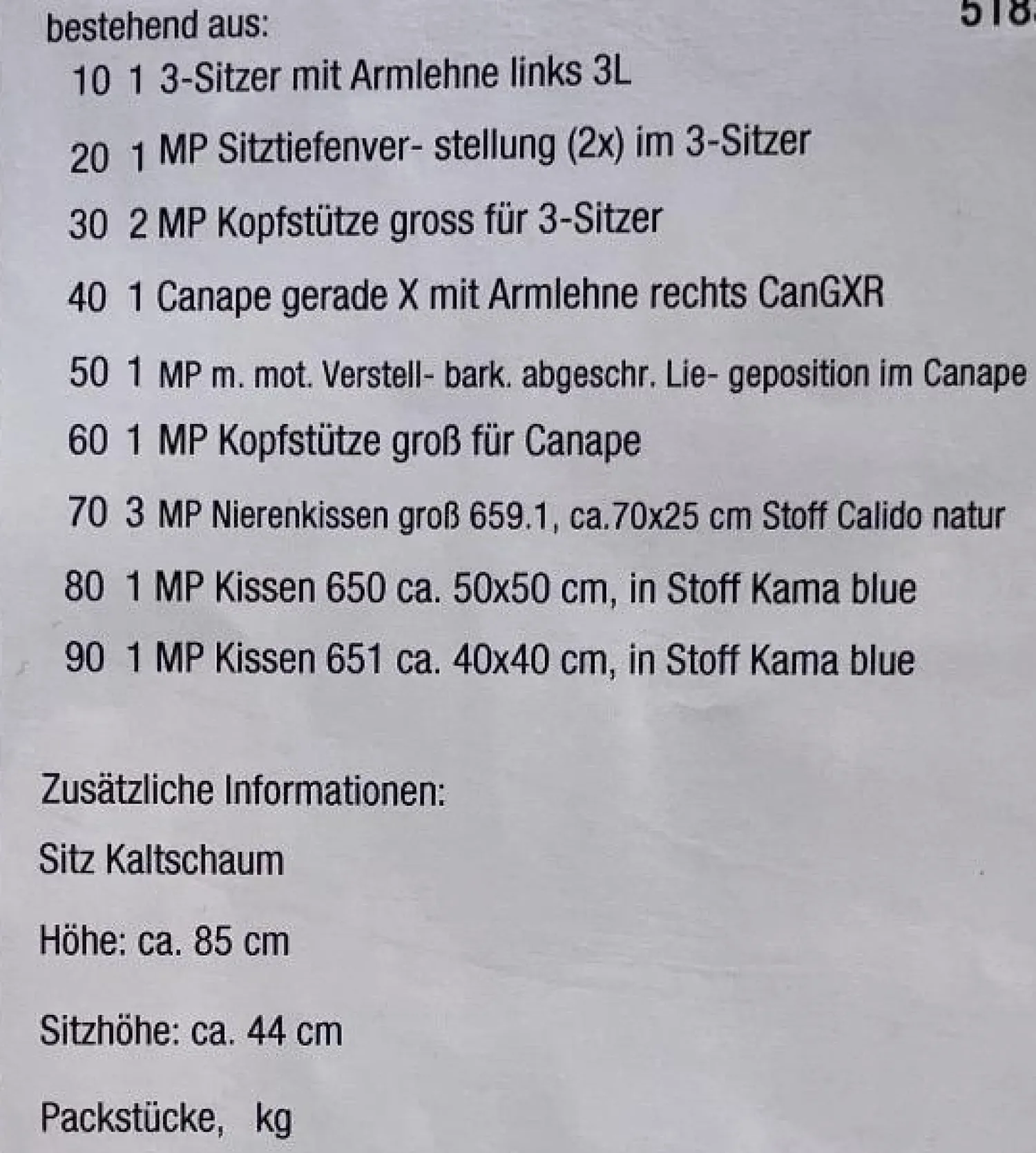 set one by Musterring Ecksofas|Ecksofa SO 3600 Stoff Calido Natur SG2 Metallfuß Schwarz mit Kissen und Sitztiefenverstellung