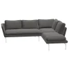 Vitra Ecksofas|Ecksofa Sofa Stoff Corsaro Graphit Melange Grau mit 6 Kissen