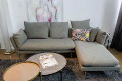 Vitra Ecksofas|Ecksofa Sofa Stoff Corsaro Graphit Melange Grau mit 6 Kissen