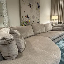 Bielefelder Werkstätten Wohnlandschaften|Ecksofa Sofalandschaft Inspiration Stoff Fame Beigebraun Sockelrahmen Holz