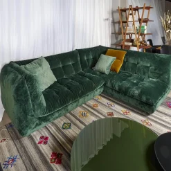 IP Design Ecksofas|Ecksofa Soulmate Stoff Phil Dunkelgrün Mit Kissen Stoff Gray Dunkelgrün Und Phil Curry Orange Braun