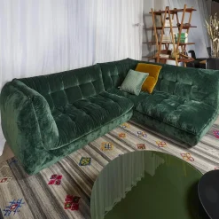 IP Design Ecksofas|Ecksofa Soulmate Stoff Phil Dunkelgrün Mit Kissen Stoff Gray Dunkelgrün Und Phil Curry Orange Braun