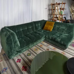 IP Design Ecksofas|Ecksofa Soulmate Stoff Phil Dunkelgrün Mit Kissen Stoff Gray Dunkelgrün Und Phil Curry Orange Braun