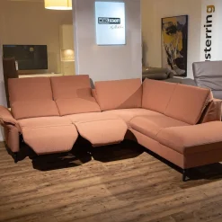himolla Ecksofas|Ecksofa Spektra 1178 Bezug 24 Q2 Fashio Terra Rosa Braun Metallfüße Anthrazit