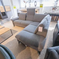 himolla Ecksofas|Ecksofa Spektra 1178 Bezug Stoff 24 Q2 Melang Mare Grau Metallfuß Anthrazit Pulverbeschichtet