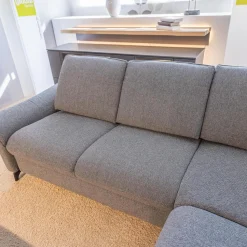 himolla Ecksofas|Ecksofa Spektra 1178 Bezug Stoff 24 Q2 Melang Mare Grau Metallfuß Anthrazit Pulverbeschichtet