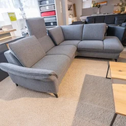 himolla Ecksofas|Ecksofa Spektra 1178 Bezug Stoff 24 Q2 Melang Mare Grau Metallfuß Anthrazit Pulverbeschichtet