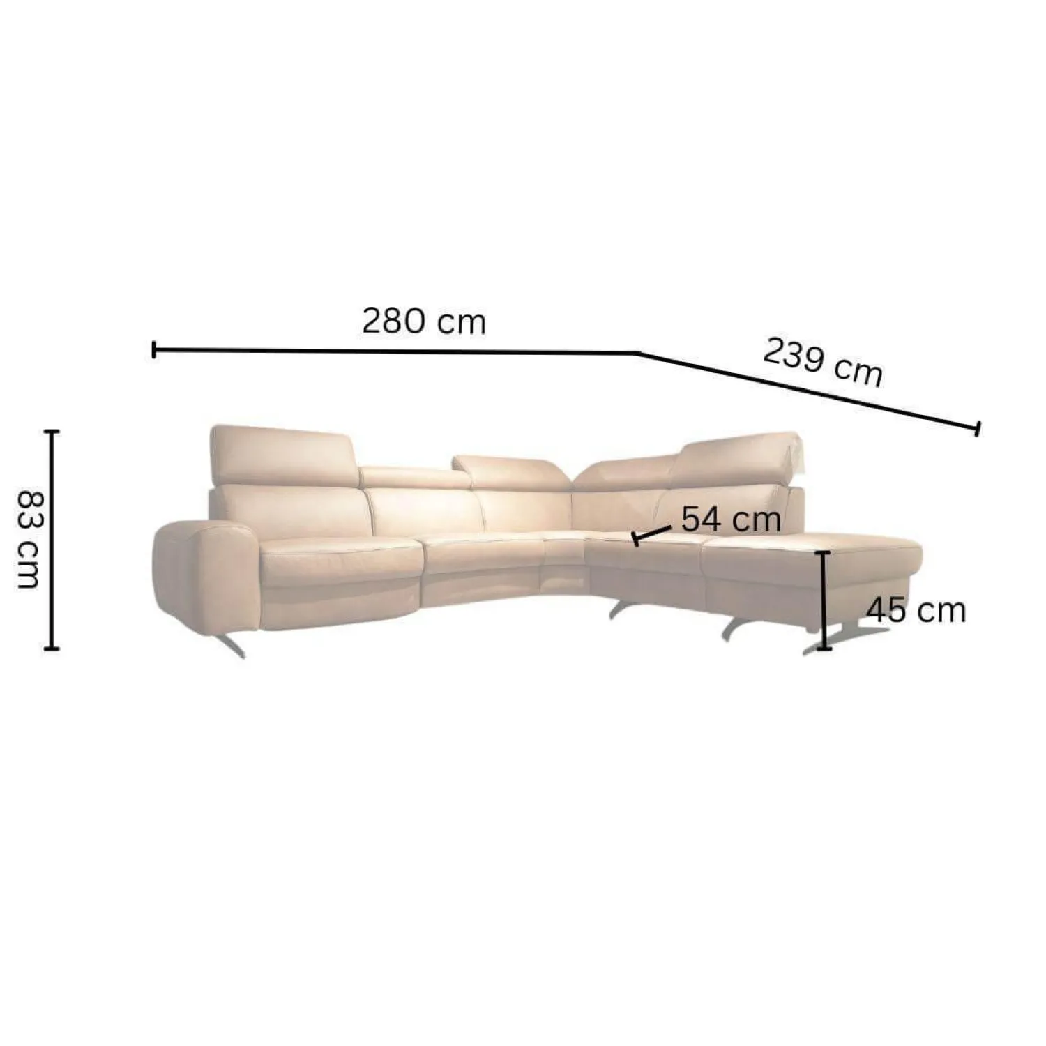 himolla Polstergruppen|Ecksofa Spektra 1180 Leder 24 Wüste Braun Metallkufe Metall Anthrazit Mit Verstellung Und Sessel