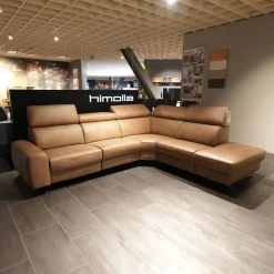 himolla Polstergruppen|Ecksofa Spektra 1180 Leder 24 Wüste Braun Metallkufe Metall Anthrazit Mit Verstellung Und Sessel