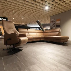 himolla Polstergruppen|Ecksofa Spektra 1180 Leder 24 Wüste Braun Metallkufe Metall Anthrazit Mit Verstellung Und Sessel