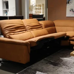 himolla Ecksofas|Ecksofa Spektral 1352 Leder 27 Leonessa Almond Braun Kufe Metall Anthrazit 63