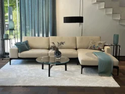 Bielefelder Werkstätten Ecksofas|Ecksofa Spirit Stoff Bonito 9 6007 171 Beige Metallfuß Matt Schwarz Pulverbeschichtet