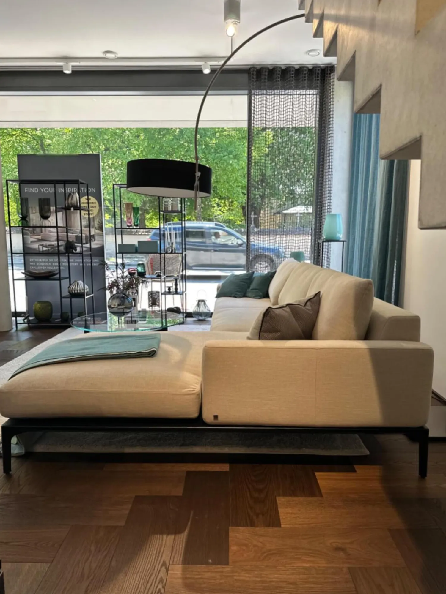 Bielefelder Werkstätten Ecksofas|Ecksofa Spirit Stoff Bonito 9 6007 171 Beige Metallfuß Matt Schwarz Pulverbeschichtet