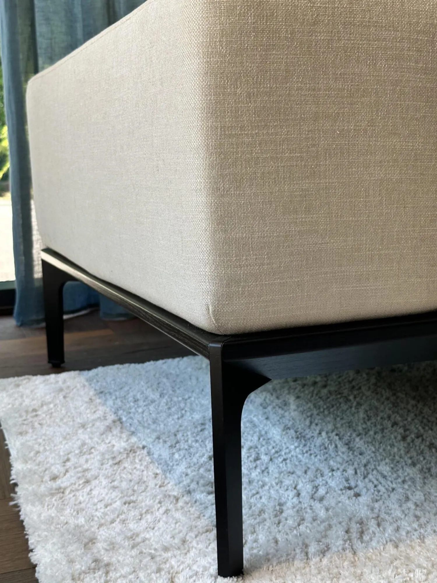 Bielefelder Werkstätten Ecksofas|Ecksofa Spirit Stoff Bonito 9 6007 171 Beige Metallfuß Matt Schwarz Pulverbeschichtet