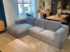 Natura Ecksofas|Ecksofa Stormy Stoff 2 Lapis Khaki Grün Grau Füße Kunststoff Mit Stoff Bezogen